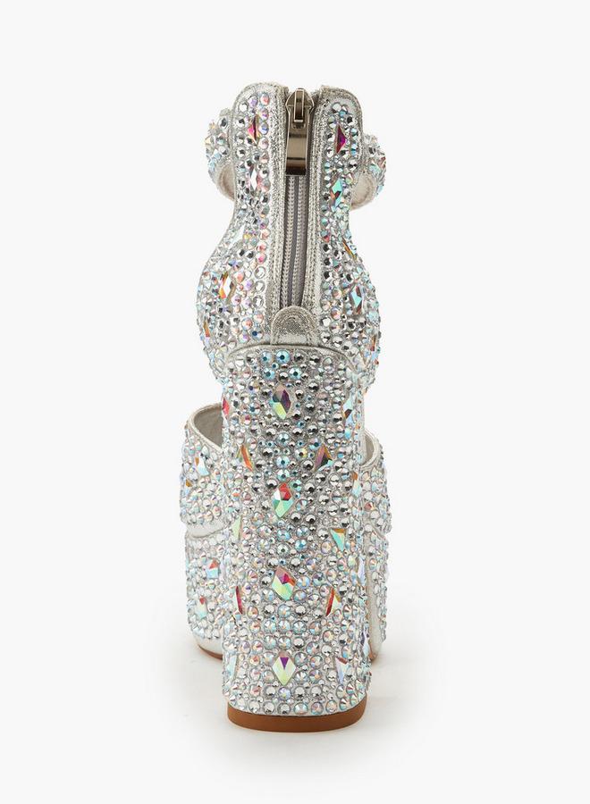 سيليست صنادل نسائية بكعب عريض مزينة - Image 5